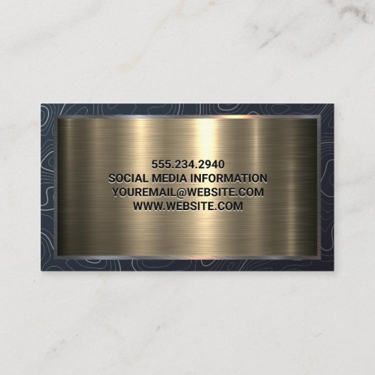 Metaal Aluminium | Metallisch Vastgoedlogo Visitekaartje (Achterkant)