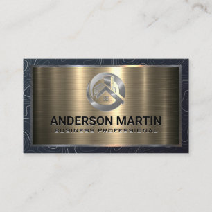 Metaal Aluminium   Metallisch Vastgoedlogo Visitekaartje