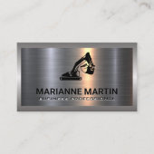 Metaal Aluminium Zilver Geborsteld | Earth Mover L Visitekaartje (Voorkant)