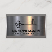 Metaal Aluminium Zilver Geborsteld | Gebouwen Sleu Visitekaartje (Voorkant)