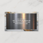Metaal Aluminium Zilver Geborsteld | Goudmarmer Visitekaartje (Achterkant)