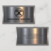 Metaal Aluminium Zilver Geborsteld | Hamers en nag Visitekaartje (Voorkant / Achterkant)