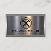 Metaal Aluminium Zilver Geborsteld | Hamers en nag Visitekaartje (Voorkant)