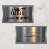 Metaal Aluminium Zilver Geborsteld | Home Hamer Lo Visitekaartje (Voorkant / Achterkant)