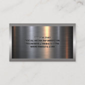 Metaal Aluminium Zilver Geborsteld | Vastgoed Logo Visitekaartje (Achterkant)