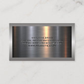 Metaal Aluminium Zilver geborsteld | Veer Logo Visitekaartje (Achterkant)