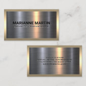 Metaal Aluminium Zilver | Gouden Metalen Rand Visitekaartje (Voorkant / Achterkant)