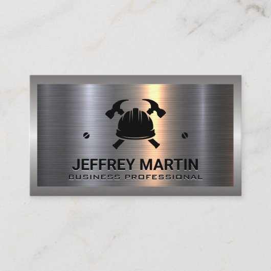 Metaal Aluminium Zilver | Helm en Hamers Visitekaartje (Voorkant)