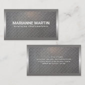Metaal aluminium zilver-rand | Staalpatroon Visitekaartje (Voorkant / Achterkant)