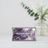 Metaal Aluminium Zilveren Rand | Paarse goud Visitekaartje (Staand voorkant)