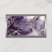 Metaal Aluminium Zilveren Rand | Paarse goud Visitekaartje (Achterkant)