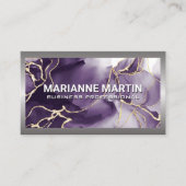 Metaal Aluminium Zilveren Rand | Paarse goud Visitekaartje (Voorkant)
