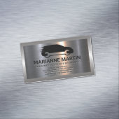 Metaal aluminiumzilver geborsteld | Auto-service Magnetisch Visitekaartje (Voorbeeld)
