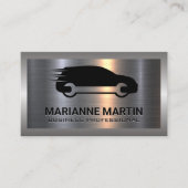 Metaal aluminiumzilver geborsteld | Auto-service Visitekaartje (Voorkant)