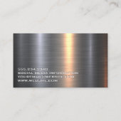 Metaal aluminiumzilver geborsteld | Bouw Visitekaartje (Achterkant)