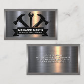 Metaal aluminiumzilver geborsteld | Gereedschap vo Visitekaartje (Voorkant / Achterkant)