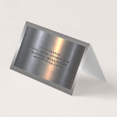 Metaal aluminiumzilver geborsteld | Gold House Log Visitekaartje (Achterkant)