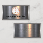 Metaal aluminiumzilver geborsteld | Industriële gr Visitekaartje (Voorkant / Achterkant)