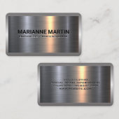 Metaal aluminiumzilver geborsteld | Industriële gr Visitekaartje (Voorkant / Achterkant)