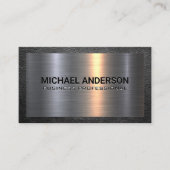 Metaal aluminiumzilver geborsteld | Ledergrens Visitekaartje (Voorkant)