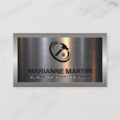 Metaal aluminiumzilver geborsteld | Logo ThuisHamm Visitekaartje (Voorkant)