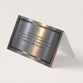 Metaal aluminiumzilver geborsteld | Metaalgrens Visitekaartje (Achterkant)