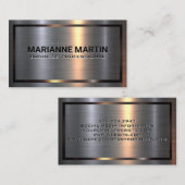 Metaal aluminiumzilver geborsteld | Metaalgrens Visitekaartje (Voorkant / Achterkant)