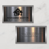 Metaal aluminiumzilver geborsteld | Reinigingspict Visitekaartje (Voorkant / Achterkant)