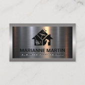 Metaal aluminiumzilver geborsteld | Reinigingspict Visitekaartje (Voorkant)