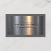 Metaal aluminiumzilver geborsteld | Skid Steer Visitekaartje (Achterkant)