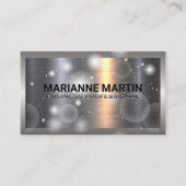 Metaal aluminiumzilver geborsteld | Sparkle Visitekaartje (Voorkant)