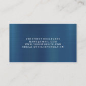 Metaal Blauw | Schaar Icoon Achtergrond Visitekaartje (Achterkant)