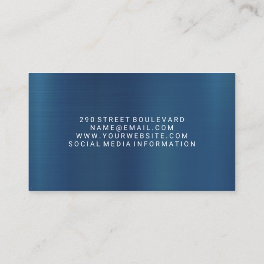 Metaal Blauw | Schaar Icoon Achtergrond Visitekaartje (Achterkant)