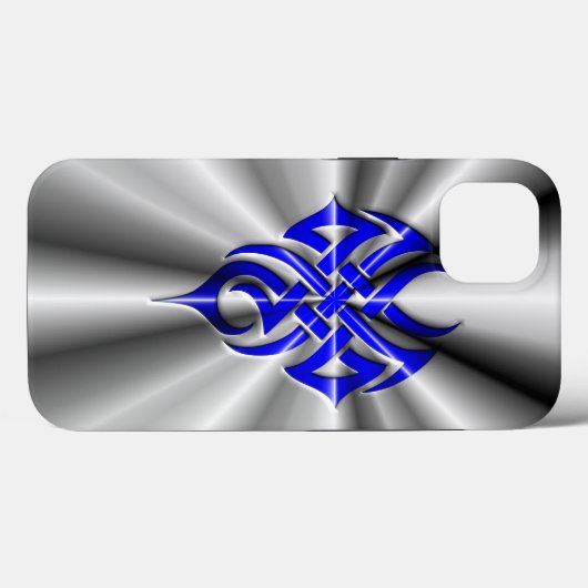 Metaal: Blauw stamstaal Case-Mate iPhone Case (Achterkant (horizontaal))