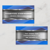 metaal | Blauwe golven Visitekaartje (Voorkant / Achterkant)