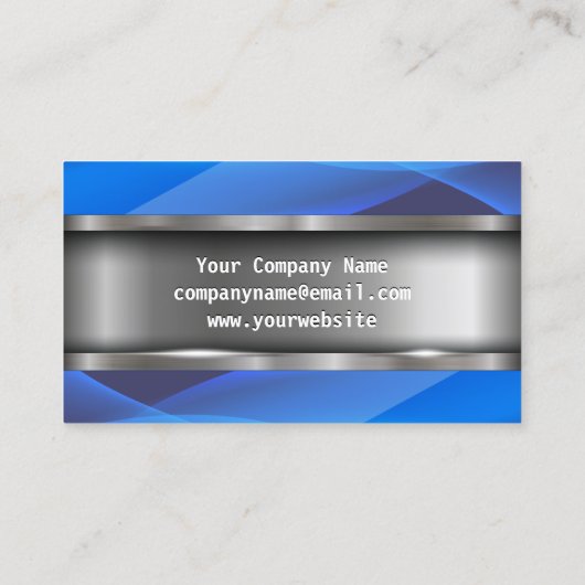 metaal | Blauwe golven Visitekaartje (Achterkant)