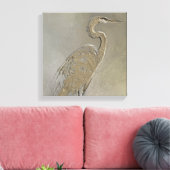 Metaal Blauwe Heron Canvas Afdruk (Insitu (Woonkamer))