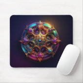 Metaal Bloem Fractal Muismat (Met muis)