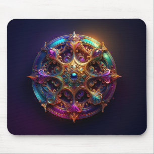 Metaal Bloem Fractal Muismat