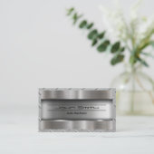 Metaal Borstelig Industrieel | Stalen Rand Visitekaartje (Staand voorkant)