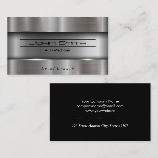 Metaal Borstelig Industrieel Visitekaartje (Voorkant / Achterkant)