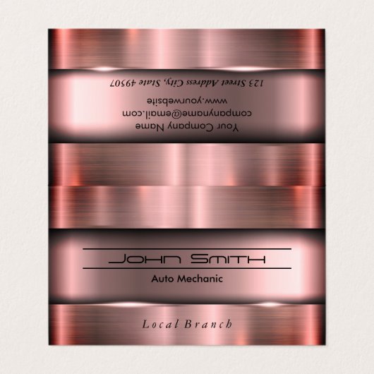 Metaal Borstelig Industrieel Visitekaartje (Buitenkant ongevouwen)