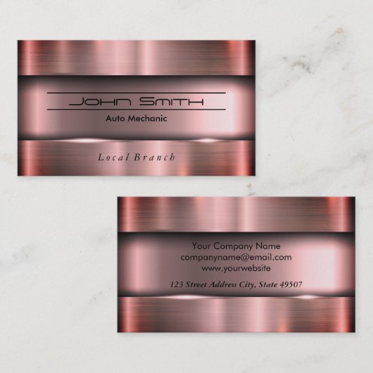 Metaal Borstelig Industrieel Visitekaartje (Voorkant / Achterkant)