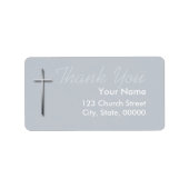 Metaal Christelijk Kruis Dank je Etiket 2 (Voorkant)