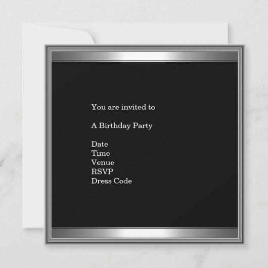 Metaal Chrome Black White Style Silver Mannen 35th Kaart (Achterkant)