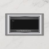 Metaal Chrome Elegant Zwart & Wit Stijl Zilver Visitekaartje (Achterkant)