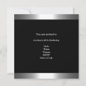Metaal Chroom Zwart Wit Stijl Zilver Heren 40ste Kaart (Achterkant)