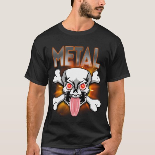 METAAL! Cunus en kruisbeenderen, Tongue Stuck Out T-shirt (Voorkant)