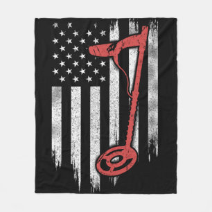 Metaal detecteert Amerikaanse vlag Fleece Deken