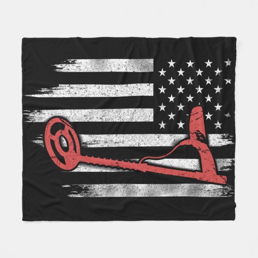 Metaal detecteert Amerikaanse vlag Fleece Deken (Voorkant (Horizontaal))